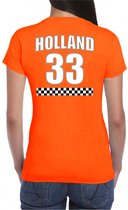 Oranjerace  supporter t-shirt - nummer 33 - Holland / Nederland fan shirt / kleding voor dames XS