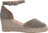 VIA VAI Flora Braid Espadrilles - Met Sleehak - Dames - Groen - Maat 40