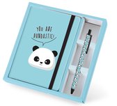 I-total Notitieboek Panda 21 X 14 Cm Papier Lichtblauw 2-delig