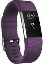 Siliconen Smartwatch bandje - Geschikt voor Fitbit Charge 2 siliconen bandje - paars - Strap-it Horlogeband / Polsband / Armband - Maat: Maat S