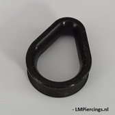 30 mm Double-flared tear drop Tunnel soft silicone zwart