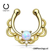 Fake septum opal sierlijk goud kleurig