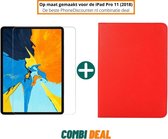 Fooniq Draaihoes Rood + Screenprotector - Geschikt Voor Apple iPad Pro 11