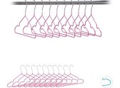 Relaxdays kinderkledinghanger - 20 stuks - draad - kledinghanger kind - PVC coating - 30cm - roze