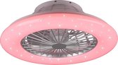 LED Plafondlamp met Ventilator - Plafondventilator - Trion Romina - 39W - Aanpasbare Kleur - RGBW - Rond - Mat Titaan - Kunststof - BSE