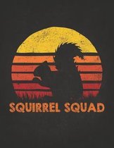 Wild Animal: Squirrel Squad Retro Sunset Silhouette Vintage Safari Composition Notebook College Students Wide Ruled Line Paper Zoo