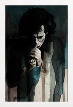 JUNIQE - Poster met houten lijst Keith Richards Portret - The Rolling
