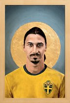 JUNIQE - Poster in houten lijst Football Icon - Zlatan Ibrahimovic