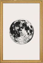 JUNIQE - Poster met houten lijst Lunar -20x30 /Grijs & Ivoor