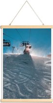 JUNIQE - Posterhanger Let's Go Skiing -40x60 /Blauw & Grijs