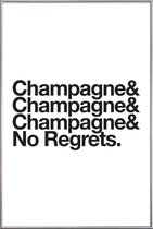 JUNIQE - Poster met kunststof lijst Champagne & Regrets -20x30 /Wit &