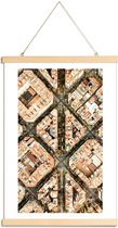 JUNIQE - Posterhanger Luchtfoto Barcelona -30x45 /Bruin