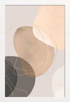 JUNIQE - Poster met houten lijst Graphic 20802 -13x18 /Bruin & Grijs