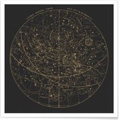JUNIQE - Poster Visible Heavens Dark -30x30 /Bruin & Zwart