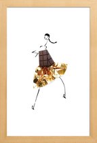 JUNIQE - Poster in houten lijst Chocolate -20x30 /Bruin & Geel