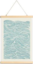 JUNIQE - Posterhanger Riptide -40x60 /Blauw & Ivoor