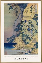 JUNIQE - Poster met kunststof lijst Hokusai - Travellers Climbing up a