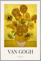 JUNIQE - Poster met kunststof lijst Van Gogh - Zonnebloemen