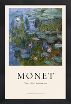 JUNIQE - Poster met houten lijst Monet - Water Lilies, Morning -13x18