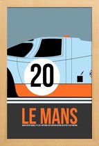 JUNIQE - Poster met houten lijst Le Mans Poster 2 -13x18 /Blauw &