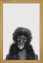 JUNIQE - Poster met houten lijst Bonobo Classic -40x60 /Wit & Zwart