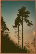 JUNIQE - Poster met kunststof lijst The Forest II -13x18 /Oranje &