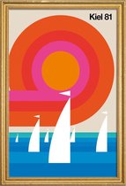JUNIQE - Poster met houten lijst Vintage Kiel 81 -20x30 /Kleurrijk