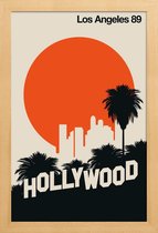 JUNIQE - Poster in houten lijst Vintage Los Angeles 89 -30x45 /Oranje