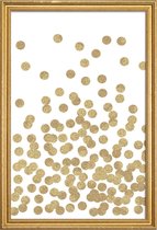 JUNIQE - Poster met houten lijst Gold Glitter -20x30 /Geel & Wit