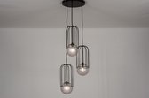 Lumidora Hanglamp 74045 - 3 Lichts - G9 - Zwart - Grijs - Metaal - ⌀ 40 cm