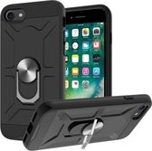 War-god Armor TPU + PC Schokbestendige magnetische beschermhoes met ringhouder voor iPhone 8/7 / SE 2020 (zwart)