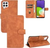 Voor Samsung Galaxy A22 4G Effen Kleur Huid Voelen Magnetische Gesp Horizontale Flip Kalf Textuur PU Lederen Case met Houder & Kaartsleuven & Portemonnee (Bruin)