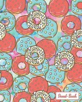 Donut-Book: coral and blue donut print cover notebook