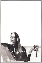 JUNIQE - Poster met kunststof lijst You Are Enough -20x30 /Wit & Zwart