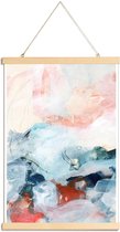JUNIQE - Posterhanger Abstract Schilderen III -30x45 /Blauw & Oranje