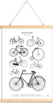 JUNIQE - Posterhanger Bicyclettes -40x60 /Wit & Zwart