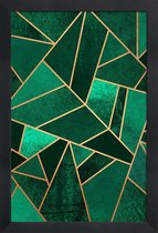 JUNIQE - Poster met houten lijst Smaragd en koper -20x30 /Kleurrijk