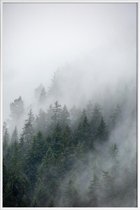 JUNIQE - Poster in kunststof lijst Foggy Morning 2 -20x30 /Blauw & Wit