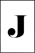 JUNIQE - Poster met kunststof lijst J -13x18 /Wit & Zwart