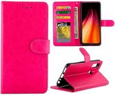 Voor Geschikt voor Xiaomi Redmi Note 8T Crazy Horse Texture Leather Horizontale Flip Beschermhoes met houder & kaartsleuven & portemonnee & fotolijst (magenta)