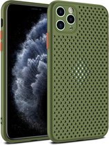 Voor iPhone 11 All-inclusive schokbestendige ademende TPU-beschermhoes (grasgroen)