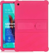 Voor Galaxy Tab S5e T720 tablet-pc siliconen beschermhoes met onzichtbare beugel (roze rood)