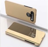 Voor LG K51S vergulde spiegel horizontale flip lederen tas met houder (goud)
