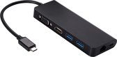 USB 3.0 Hubs 6 in 1 Type C Hub Type-C naar HDMI VGA RJ45 Dual USB3.0 PD Oplaadpoort Adapter Kabel Converter voor Laptop Macbook (Zwart)
