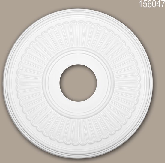 PRO[f]home Rosette Neo-Empire-Stil – Weiß, Ø 49,6 Cm, Aus Polyurethan-Hartschaum, Für Innen & Außen