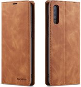 Voor Galaxy A50 Forwenw Dream Series Oil Edge Strong Magnetism Horizontal Flip Leather Case with Holder & Card Slots & Wallet & Photo Frame (Brown)
