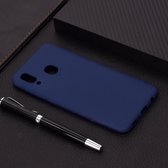 Voor Galaxy A30 Candy Color TPU Case (blauw)