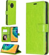 Voor Huawei Mate 30 Pro Crazy Horse Texture Horizontaal Flip Leren Case met Houder & Kaartsleuven & Portemonnee & Fotolijst (Groen)