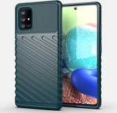Voor Galaxy A71 5G Thunderbolt Shockproof TPU Soft Case (Donkergroen)
