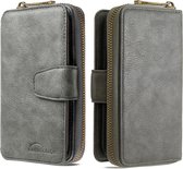 Voor Galaxy A10e / A20e afneembare multifunctionele horizontale flip lederen tas met kaartsleuven en rits portemonnee en fotolijst (grijs)